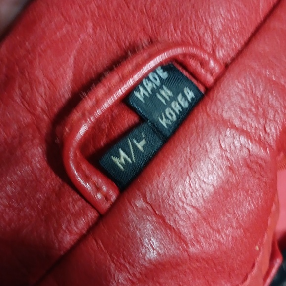 TOFFS (KOREA) LADIES RED VINTAGE GENUINE LEATHER (1) BUTTON LUXURY COAT/JACKET - Picture 15 of 17